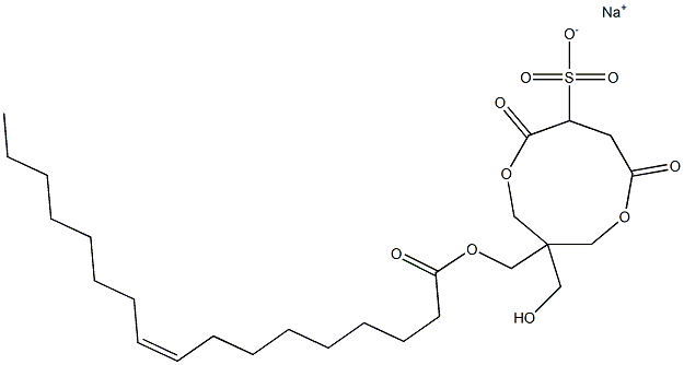 1-[[[(9Z)-1-Oxo-9-heptadecen-1-yl]oxy]methyl]-1-(hydroxymethyl)-4,7-dioxo-3,8-dioxacyclononane-6-sulfonic acid sodium salt 구조식 이미지