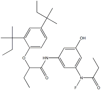 3-(N-Fluoro-N-propionylamino)-5-[2-(2,4-di-tert-amylphenoxy)butyrylamino]phenol 구조식 이미지