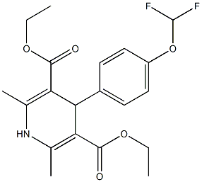 4-[4-(Difluoromethoxy)phenyl]-1,4-dihydro-2,6-dimethyl-3,5-pyridinedicarboxylic acid diethyl ester 구조식 이미지