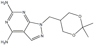 1-[(2,2-Dimethyl-1,3-dioxan-5-yl)methyl]-1H-pyrazolo[3,4-d]pyrimidine-4,6-diamine 구조식 이미지