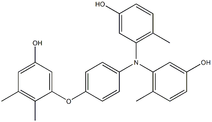 N,N-Bis(3-hydroxy-6-methylphenyl)-4-(5-hydroxy-2,3-dimethylphenoxy)benzenamine 구조식 이미지