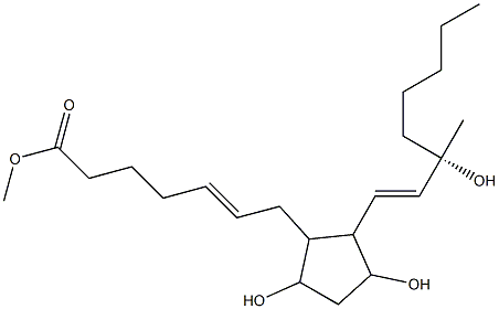 7-[3,5-Dihydroxy-2-[(S)-3-hydroxy-3-methyl-1-octenyl]cyclopentyl]-5-heptenoic acid methyl ester Structure