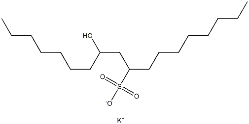 11-Hydroxyoctadecane-9-sulfonic acid potassium salt Structure