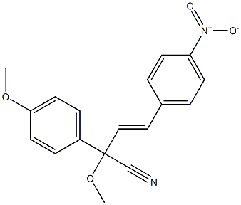 2-Methoxy-2-(4-methoxyphenyl)-4-(4-nitrophenyl)-3-butenenitrile 구조식 이미지