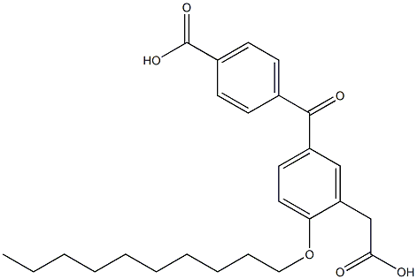 5-(4-Carboxybenzoyl)-2-(decyloxy)benzeneacetic acid 구조식 이미지