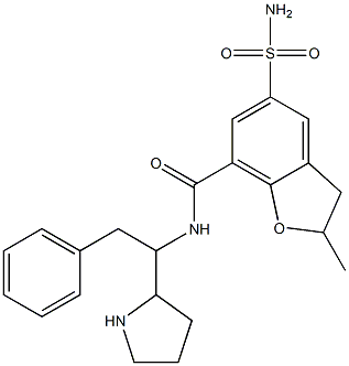 2,3-Dihydro-2-methyl-5-(aminosulfonyl)-N-[1-benzyl-2-pyrrolidinylmethyl]benzofuran-7-carboxamide 구조식 이미지