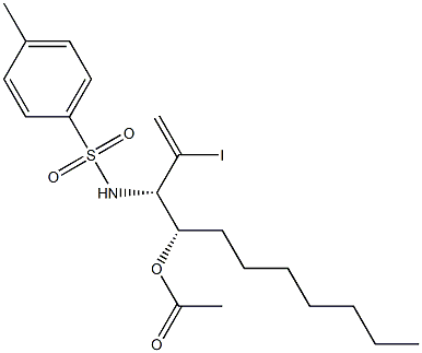 Acetic acid (1S)-1-[(S)-1-(tosylamino)-2-iodo-2-propenyl]octyl ester Structure