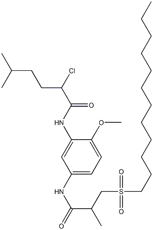 N-[5-[[3-(Dodecylsulfonyl)-2-methylpropionyl]amino]-2-methoxyphenyl]-5-methyl-2-chlorohexanamide 구조식 이미지
