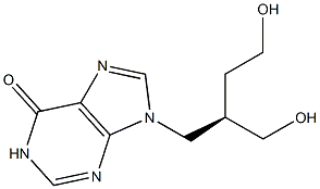 9-[(R)-4-Hydroxy-2-(hydroxymethyl)butyl]-9H-purin-6(1H)-one 구조식 이미지