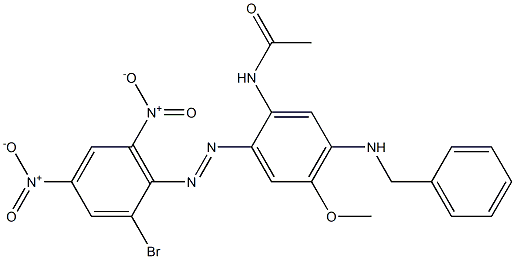 2-Acetylamino-4-benzylamino-2'-bromo-5-methoxy-4',6'-dinitroazobenzene 구조식 이미지