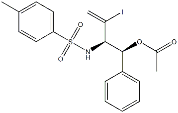 Acetic acid (1S,2R)-1-phenyl-2-(tosylamino)-3-iodo-3-butenyl ester 구조식 이미지