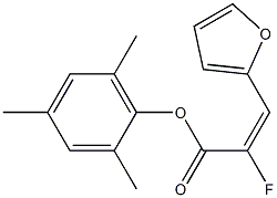(E)-2-Fluoro-3-(2-furanyl)acrylic acid 2,4,6-trimethylphenyl ester Structure