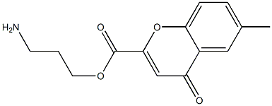 6-Methyl-4-oxo-4H-1-benzopyran-2-carboxylic acid (3-aminopropyl) ester 구조식 이미지