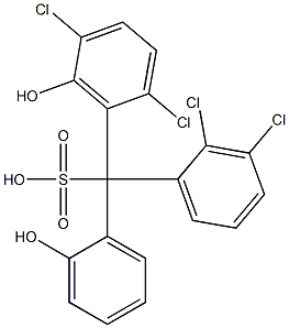 (2,3-Dichlorophenyl)(2,5-dichloro-6-hydroxyphenyl)(2-hydroxyphenyl)methanesulfonic acid 구조식 이미지