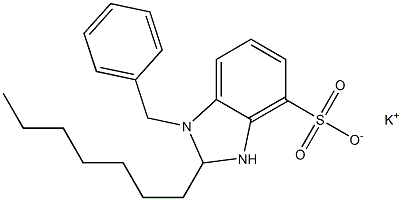 1-Benzyl-2-heptyl-2,3-dihydro-1H-benzimidazole-4-sulfonic acid potassium salt Structure