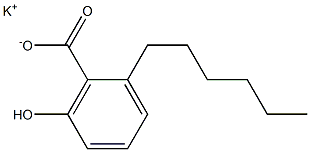 2-Hexyl-6-hydroxybenzoic acid potassium salt 구조식 이미지