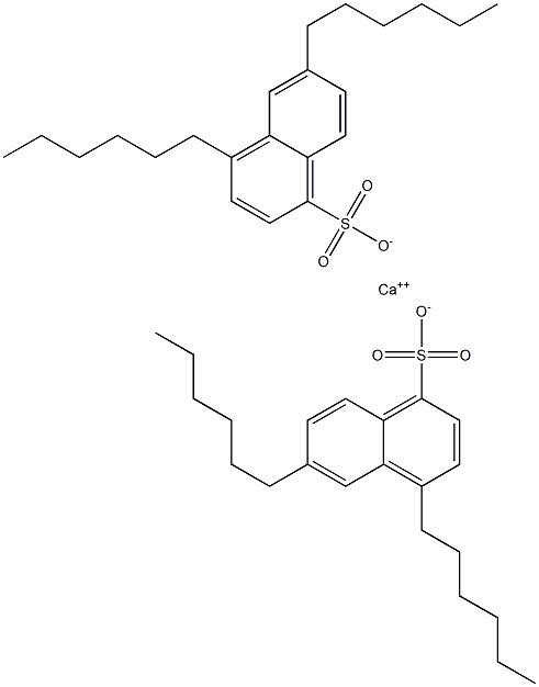 Bis(4,6-dihexyl-1-naphthalenesulfonic acid)calcium salt Structure