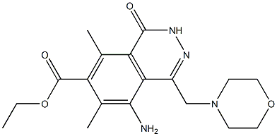 1,2-Dihydro-1-oxo-5-amino-4-(morpholinomethyl)-6,8-dimethylphthalazine-7-carboxylic acid ethyl ester 구조식 이미지