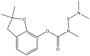 N-(Dimethylamino)thio-N-methylcarbamic acid 2,3-dihydro-2,2-dimethylbenzofuran-7-yl ester 구조식 이미지