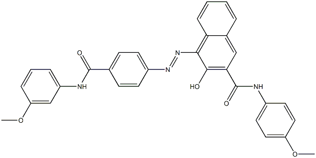 4-[[4-[[(3-Methoxyphenyl)amino]carbonyl]phenyl]azo]-3-hydroxy-N-(4-methoxyphenyl)-2-naphthalenecarboxamide 구조식 이미지