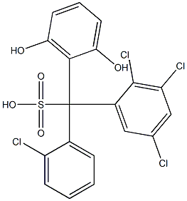 (2-Chlorophenyl)(2,3,5-trichlorophenyl)(2,6-dihydroxyphenyl)methanesulfonic acid Structure