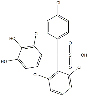 (4-Chlorophenyl)(2,6-dichlorophenyl)(2-chloro-3,4-dihydroxyphenyl)methanesulfonic acid 구조식 이미지