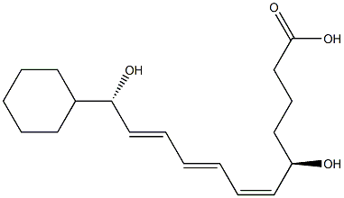 (5R,6Z,8E,10E,12S)-5,12-Dihydroxy-12-cyclohexyl-6,8,10-dodecatrienoic acid Structure