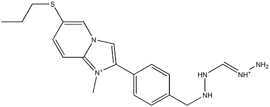 1-Methyl-6-propylthio-2-[4-[2-(aminoiminiomethyl)hydrazinomethyl]phenyl]imidazo[1,2-a]pyridin-1-ium Structure