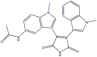 3-(5-Acetylamino-1-methyl-1H-indol-3-yl)-4-(1-methyl-1H-indol-3-yl)-1H-pyrrole-2,5-dione 구조식 이미지