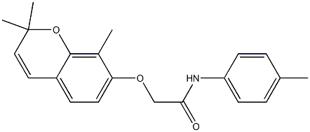 2-[[2,2-Dimethyl-8-methyl-2H-1-benzopyran-7-yl]oxy]-4'-methylacetanilide 구조식 이미지