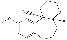 4a-Hydroxy-10-methoxy-1,2,3,4a,5,6,7,11b-octahydrobenzo[3,4]cyclohepta[1,2-b]pyran-11b-carbonitrile 구조식 이미지