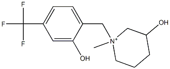 1-[2-Hydroxy-4-(trifluoromethyl)benzyl]-3-hydroxy-1-methylpiperidin-1-ium 구조식 이미지