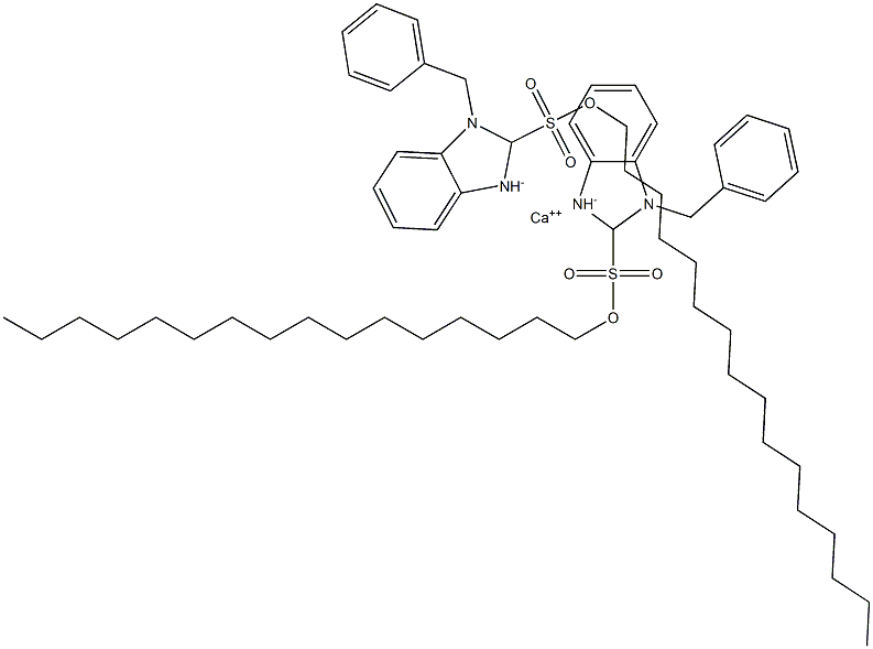 Bis(1-benzyl-2,3-dihydro-2-hexadecyl-1H-benzimidazole-2-sulfonic acid)calcium salt Structure