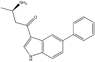 (R)-3-Amino-1-(5-phenyl-1H-indol-3-yl)-1-butanone 구조식 이미지