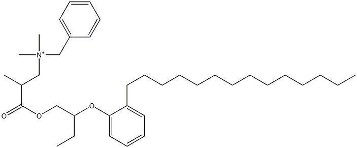 N,N-Dimethyl-N-benzyl-N-[2-[[2-(2-tetradecylphenyloxy)butyl]oxycarbonyl]propyl]aminium 구조식 이미지