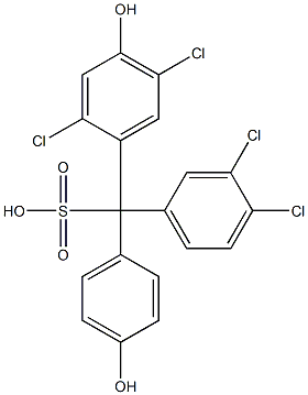 (3,4-Dichlorophenyl)(2,5-dichloro-4-hydroxyphenyl)(4-hydroxyphenyl)methanesulfonic acid 구조식 이미지