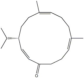 (2Z,4S,7E,11E)-4-Isopropyl-7,11-dimethyl-2,7,11-cyclotetradecatrien-1-one 구조식 이미지