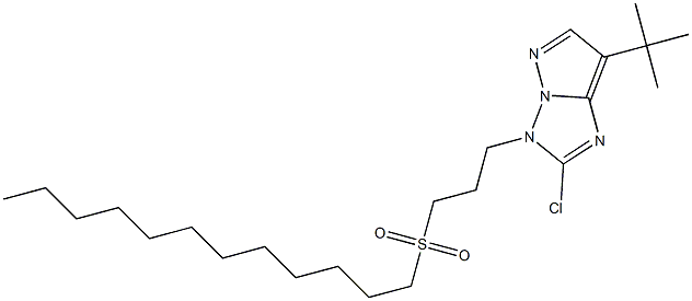 7-tert-Butyl-2-chloro-3-(3-dodecylsulfonylpropyl)-3H-pyrazolo[1,5-b][1,2,4]triazole Structure