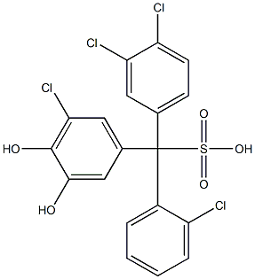 (2-Chlorophenyl)(3,4-dichlorophenyl)(5-chloro-3,4-dihydroxyphenyl)methanesulfonic acid 구조식 이미지