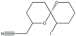 (6S)-11-Iodo-1,7-dioxaspiro[5.5]undecane-2-acetonitrile 구조식 이미지