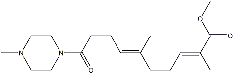 2,6-Dimethyl-9-(4-methylpiperazinocarbonyl)-2,6-nonadienoic acid methyl ester 구조식 이미지