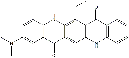 2-(Dimethylamino)-6-ethyl-5,12-dihydroquino[2,3-b]acridine-7,14-dione 구조식 이미지