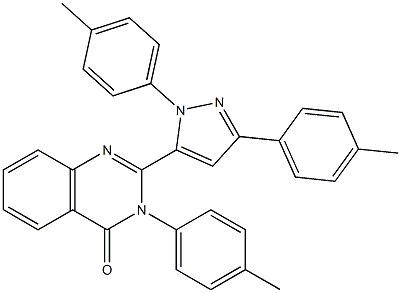 3-(4-Methylphenyl)-2-[3-(4-methylphenyl)-1-(4-methylphenyl)-1H-pyrazol-5-yl]quinazolin-4(3H)-one 구조식 이미지