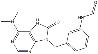 6-Dimethylamino-9-(3-formylaminobenzyl)-9H-purin-8(7H)-one 구조식 이미지