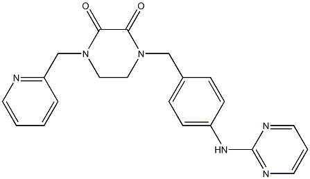 1-(2-Pyridinylmethyl)-4-[4-(2-pyrimidinylamino)benzyl]-2,3-piperazinedione 구조식 이미지