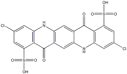 3,10-Dichloro-5,7,12,14-tetrahydro-7,14-dioxoquino[2,3-b]acridine-1,8-disulfonic acid Structure