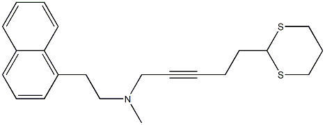 5-(1,3-Dithian-2-yl)-N-methyl-N-[2-(1-naphthalenyl)ethyl]-2-pentyn-1-amine 구조식 이미지