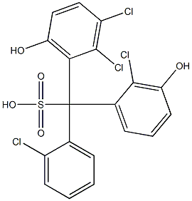 (2-Chlorophenyl)(2-chloro-3-hydroxyphenyl)(2,3-dichloro-6-hydroxyphenyl)methanesulfonic acid 구조식 이미지