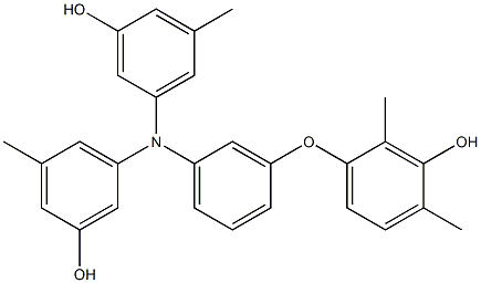 N,N-Bis(3-hydroxy-5-methylphenyl)-3-(3-hydroxy-2,4-dimethylphenoxy)benzenamine Structure