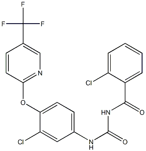 1-(2-Chlorobenzoyl)-3-[4-[(5-trifluoromethyl-2-pyridinyl)oxy]-3-chlorophenyl]urea 구조식 이미지